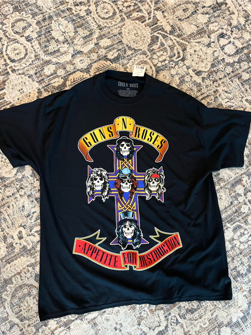 Guns N' Roses Black 'Appetite for Destruction' Short Sleeve Graphic Tee